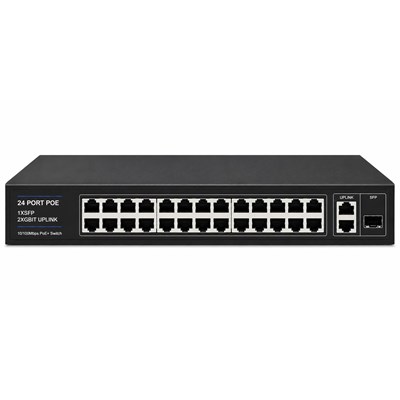 ARS-LAN AR-27301SUGB 24PORT POE 1XSFP 2XGBIT UPLINK 10/100 SWITCH 300W RACKMOUNT