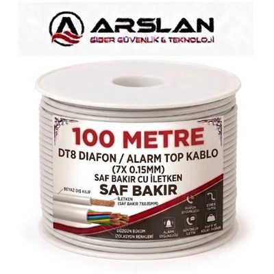 ECOTECH DT8 DIAFON/ALARM KABLOSU (7X 015MM) SAF BAKIR 100 LÜK TOP