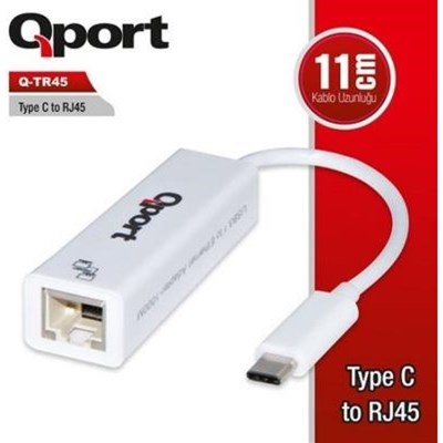 QPORT Q-TR45 TYPE C TO GIGABIT ETHERNET DÖNÜŞTÜRÜCÜ
