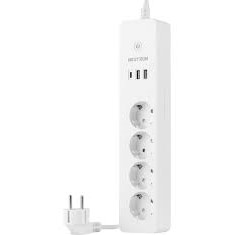 NEUTRON NTL-SW07 AKILLI PRİZ BEYAZ 4LÜ PRİZ 2 USB 1 TYPE-C