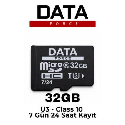 DATAFORCE 32GB 7/24 U3/CL10 SDXC MICRO SD KART