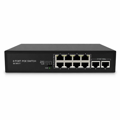 ARS-LAN AR-10120MB 8PORT POE 2XUPLINK 10/100 SWITCH 150W