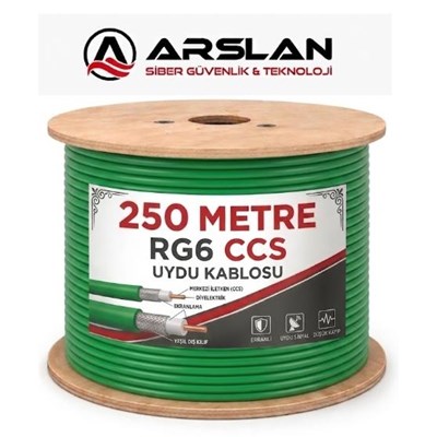 ECOTECH RG6 CCS 250 LİK MAKARA (YESİL) UYDU KABLOSU
