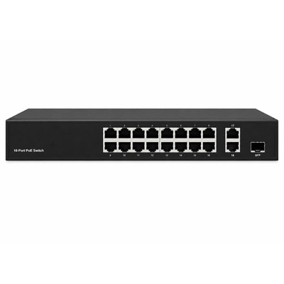 ARS-LAN AR-19201SUGB 16PORT POE 1XSFP 2XGBIT UPLINK 10/100 SWITCH 200W RACKMOUNT