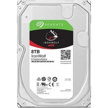 SEAGATE 3.5" 8TB 256MB 7200RPM IRONWOLF SATA3 PC HDD ST8000VN004 NAS 7/24