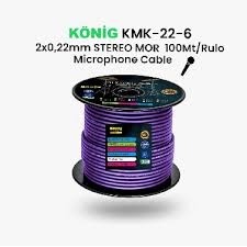 KÖNİG KMK-22-6 2X0,22 MM 100 LÜK MAKARA STEREO MİKROFON KABLOSU MOR