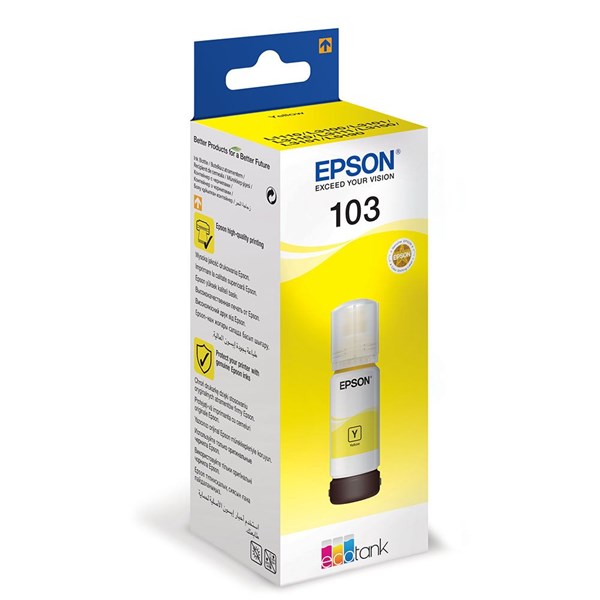 EPSON C13T00S44A 103Y 65ml SARI MÜREKKEP ORJİNAL L1250 L3210 L3250 L3260 L5290 L5296 L3252