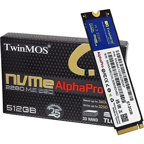 TWINMOS ALPHA PRO NVMe M2 512GB 3600/3250 SSD HDD NVME512GB2280AP
