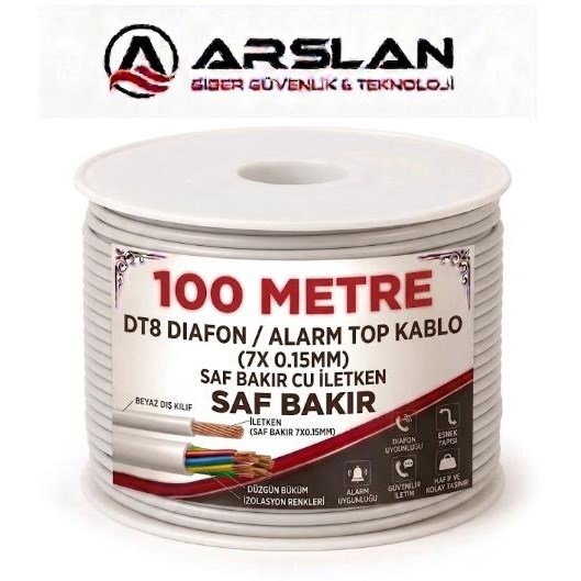 ECOTECH DT8 DIAFON/ALARM KABLOSU (7X 015MM) SAF BAKIR 100 LÜK TOP