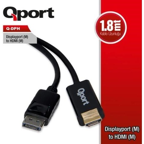 QPORT Q-DPM 1.8MT MINI DISPLAY TO HDMI DÖNÜŞTÜRÜCÜ KABLO