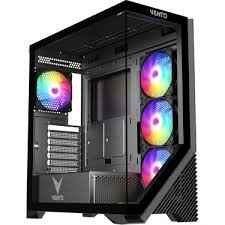 VENTO VG4202FL 1000W 80   GOLD SİYAH 4 X RAINBOW RGB FAN E-ATX GAMING KASA
