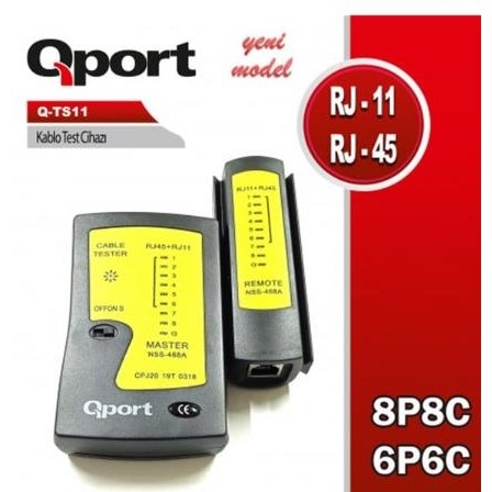 QPORT Q-TS11 RJ-45 RJ-11 KABLO TEST CİHAZI