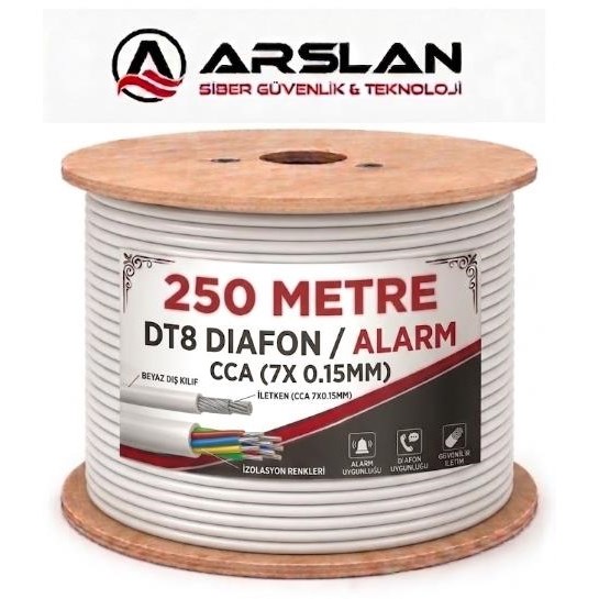 ECOTECH DT8 DIAFON/ALARM KABLOSU CCA (7X 015MM) 250 LİK MAKARA