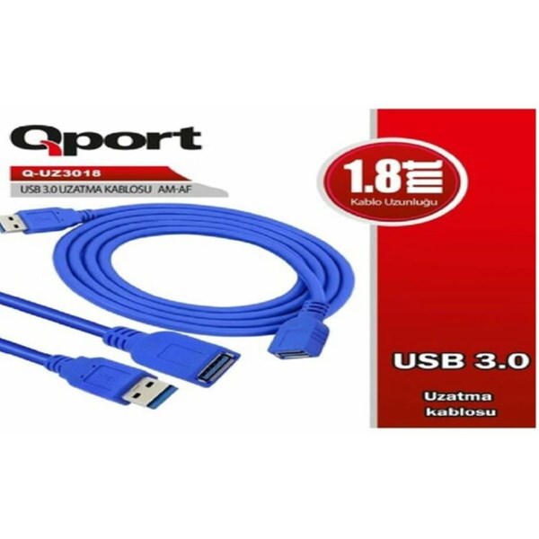 QPORT Q-UZ3018 USB 3.0 USB UZATMA KABLOSU 1.8MT