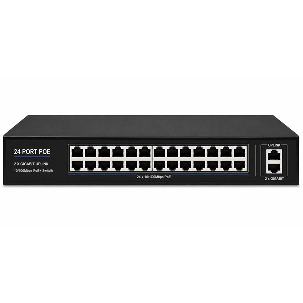 ARS-LAN AR-27300UGB 24PORT POE 2XGBIT UPLINK 10/100 SWITCH 300W RACKMOUNT