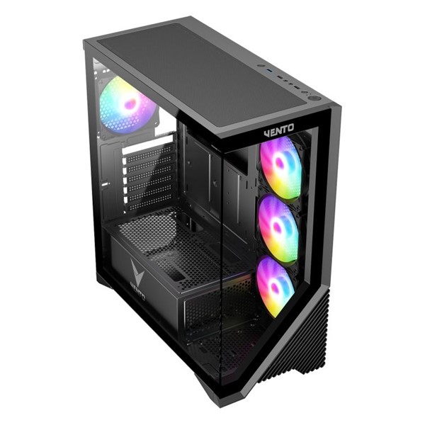 VENTO VG4202FL 750 W 80  SİYAH 4 X RAINBOW RGB FAN E-ATX GAMING KASA