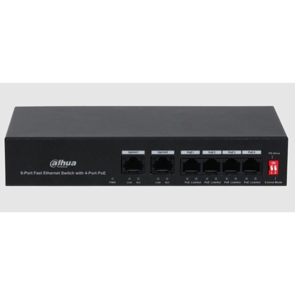 DAHUA S3006-4ET-36 4PORT POE 2XUPLINK 10/100 WEB YÖNETİLEBİLİR SWITCH 60W
